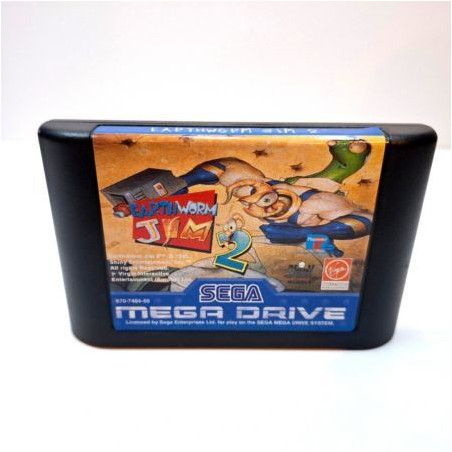 Earth Worm Jim 2 (cartucho) (pegatina tocada) Mega Drive