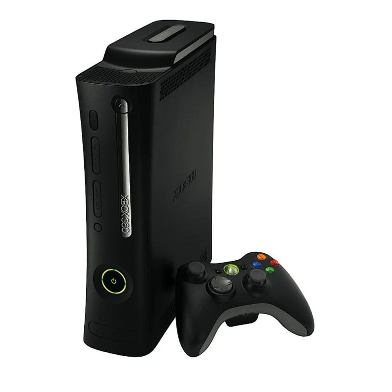 Consola Microsoft Xbox 360 negra + un mando (sin caja) - X-BOX 360